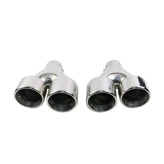 Universal 2.5'' ID 4'' OD Exhaust Tips End Dual Exhaust End Tip Double Wall Tips