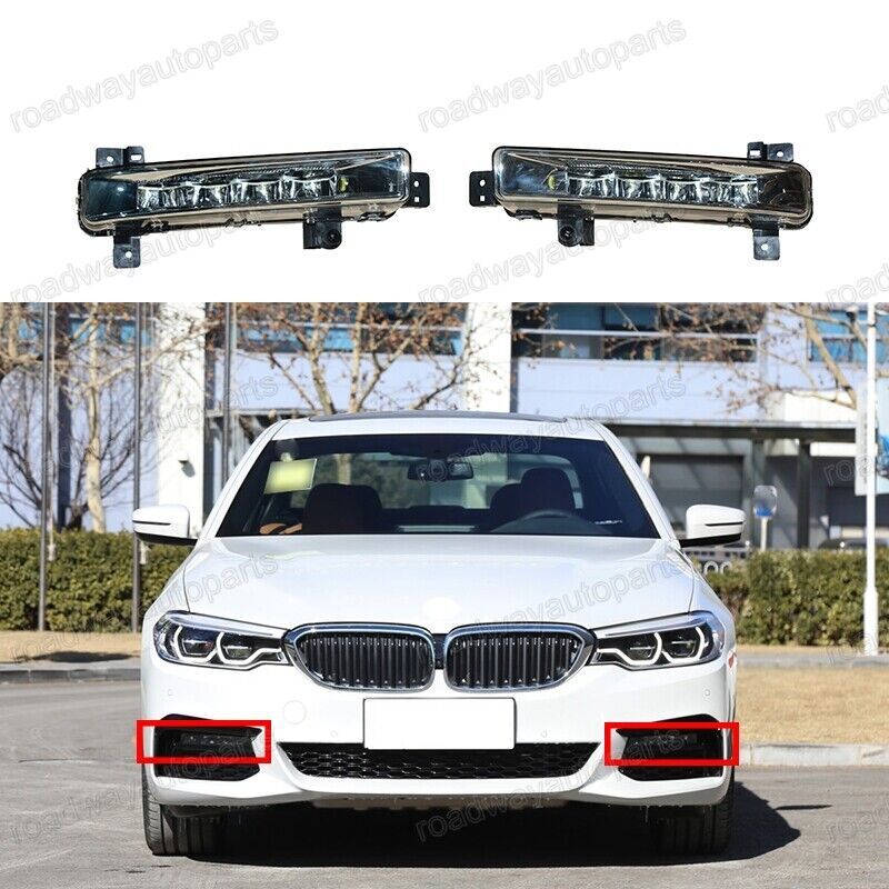 LED DRL Front Fog Driving Light Lamps Fit for BMW 5 Series G38 M Sport 2018-2020