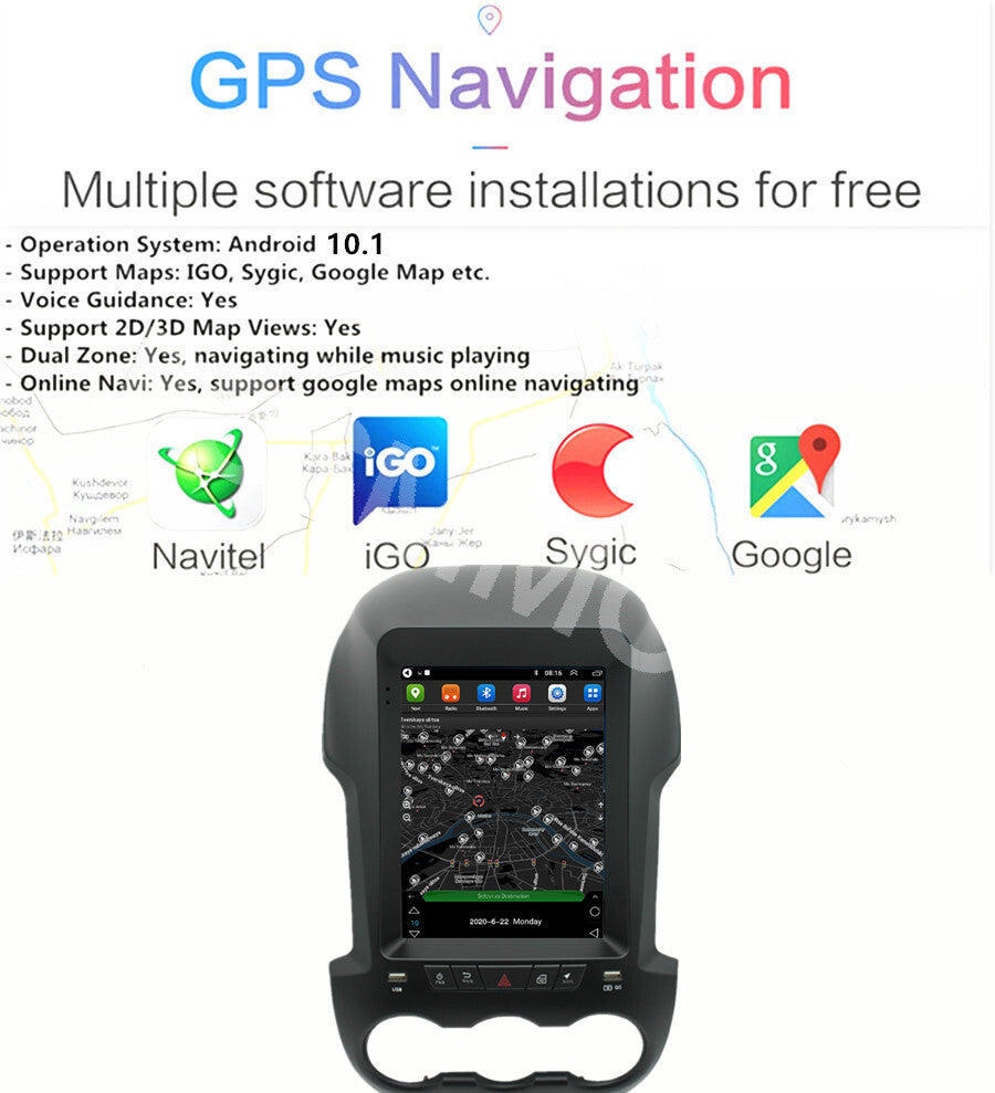 Fit for Ford Ranger 2011-2015 Android Car Radio Bluetooth Multimedia GPS WiFi