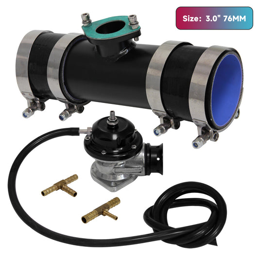 30PSI Blow Off Valve BOV +Type RS 3 Flange Pipe Adapter Silicone Hose Kit BK
