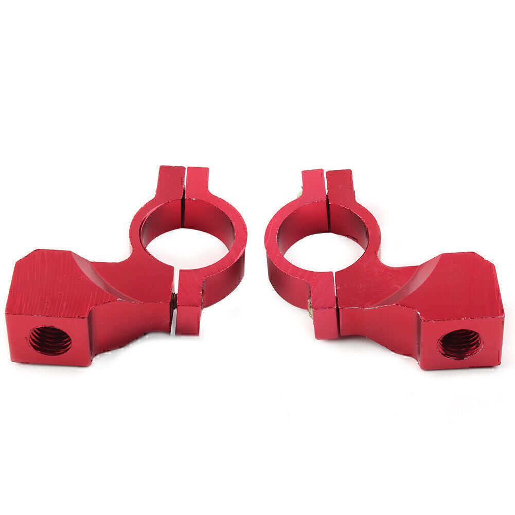 22mm 7/8 Motorcycle Bike Handlebar Rearview Mirror Mount Bracket Clamp Red