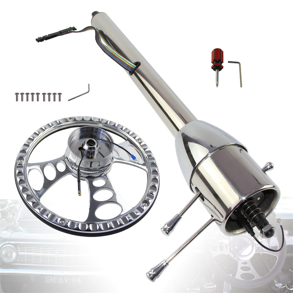 Universal GM 28'' Tilt MT Manual Steering Column GM + 9 Bolt Steering Wheel