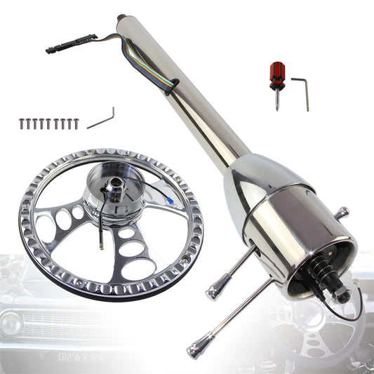Universal GM 28'' Tilt MT Manual Steering Column GM + 9 Bolt Steering Wheel