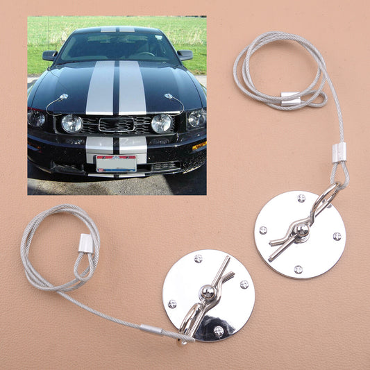 Racing Style Sport Mount Hood Pins Plate Bonnet Lock Latch Kit Universal Acc