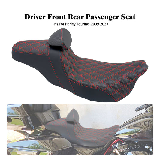 Driver Passenger for Seat Red Line w/ Backrest for Harley Street Road Glide 09-2023