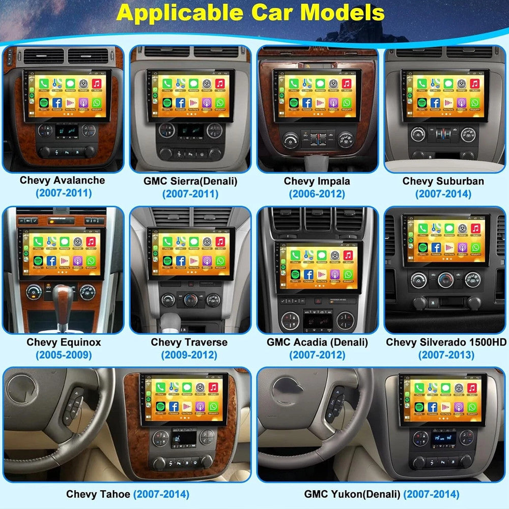 Android Auto Carplay for GMC for Sierra 2007-2014 Car Stereo Radio GPS Player Screen