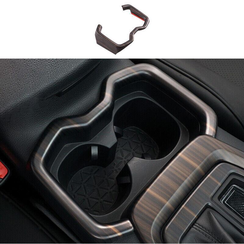 Matte Wood Grain Middle Console Drinking Glass Trim 1X for Toyota RAV4 2019-2023