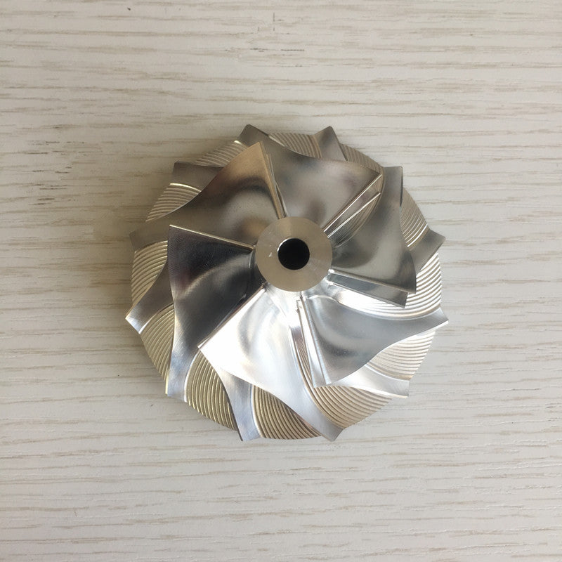 T04E 52.84/76.07 mm 6+6 Blade Turbine Milling/Blank Compressor Wheel for Racing Cars