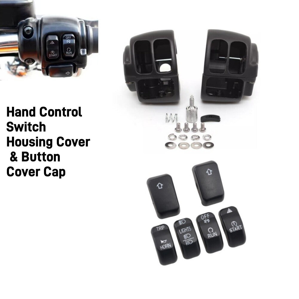 Black Hand Control Switch Housing Cover Button Cover Cap for Harley Sportster