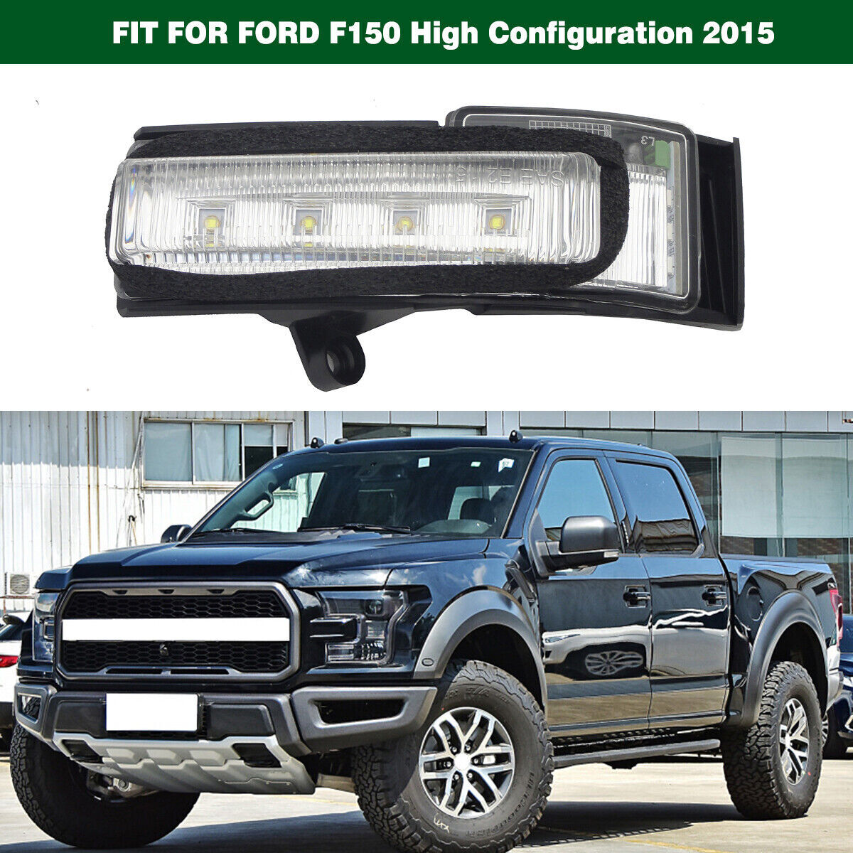 The left-side door wing mirror light/turn signal is suitable for the for Ford F-150 2015-2016.