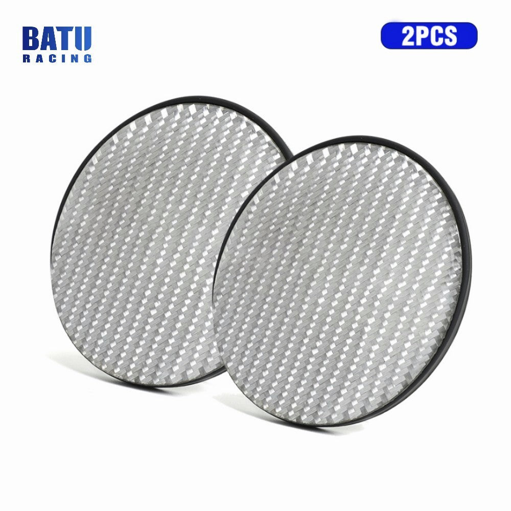 2XSilver Carbon Fiber Cup Holder Pad Water Cup Slot Non-Slip Mat Car Accessories