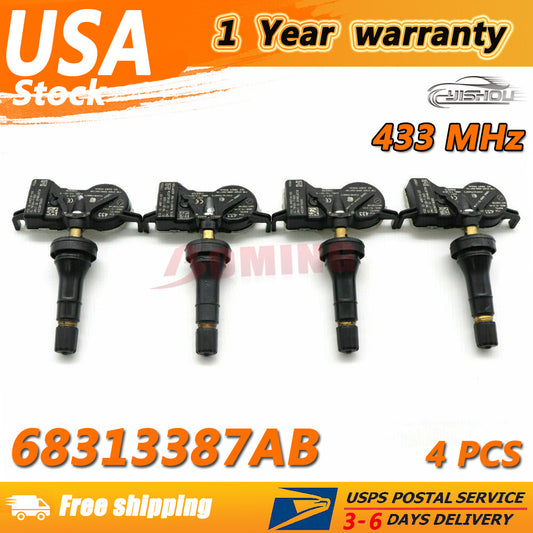 68313387AB 4PCS TPMS For 2016-2021 for Fiat 500X for Jeep Renegade Tire Pressure Sensor