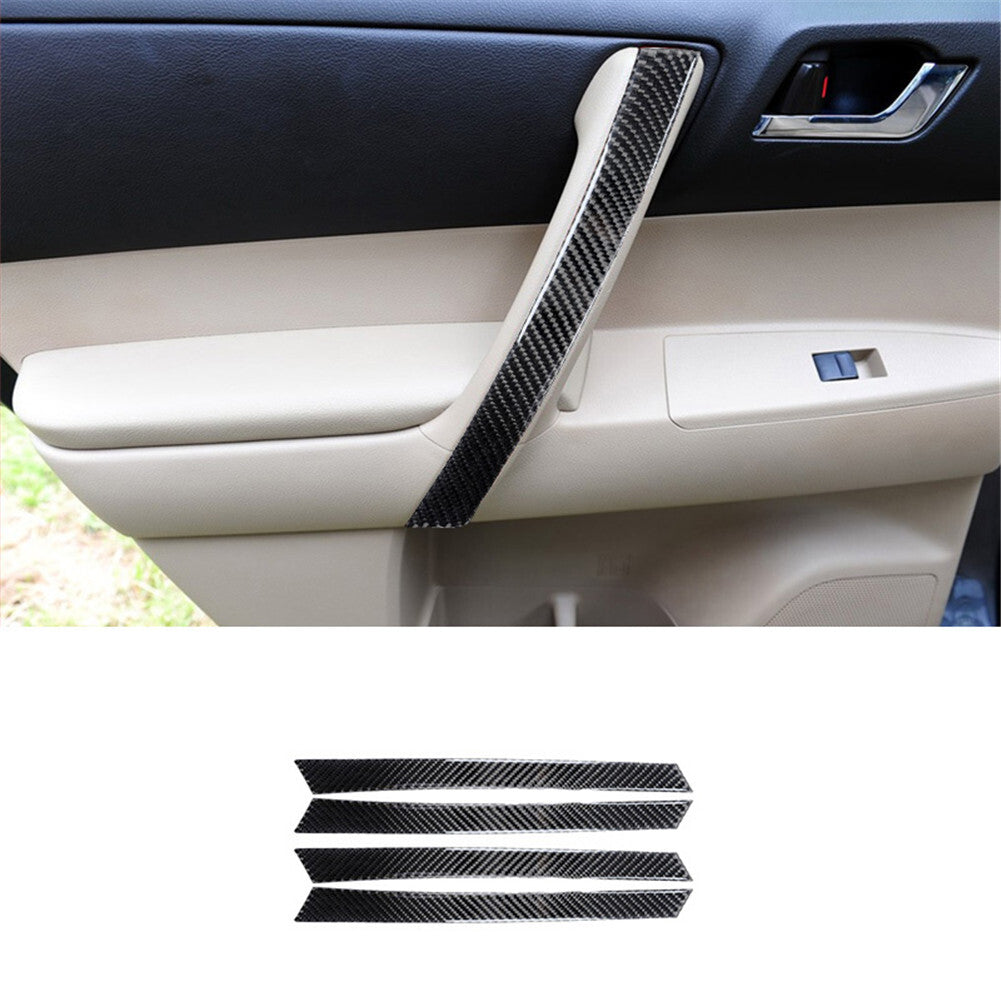 4pcs Carbon Fiber Iinner Door Panel Cover Trim for Toyota Highlander 2008-2013
