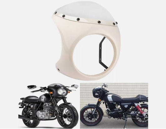 Motorcycle 7Round Headlight Fairing Windshield Head Lamp Cafe Racer Windscreen