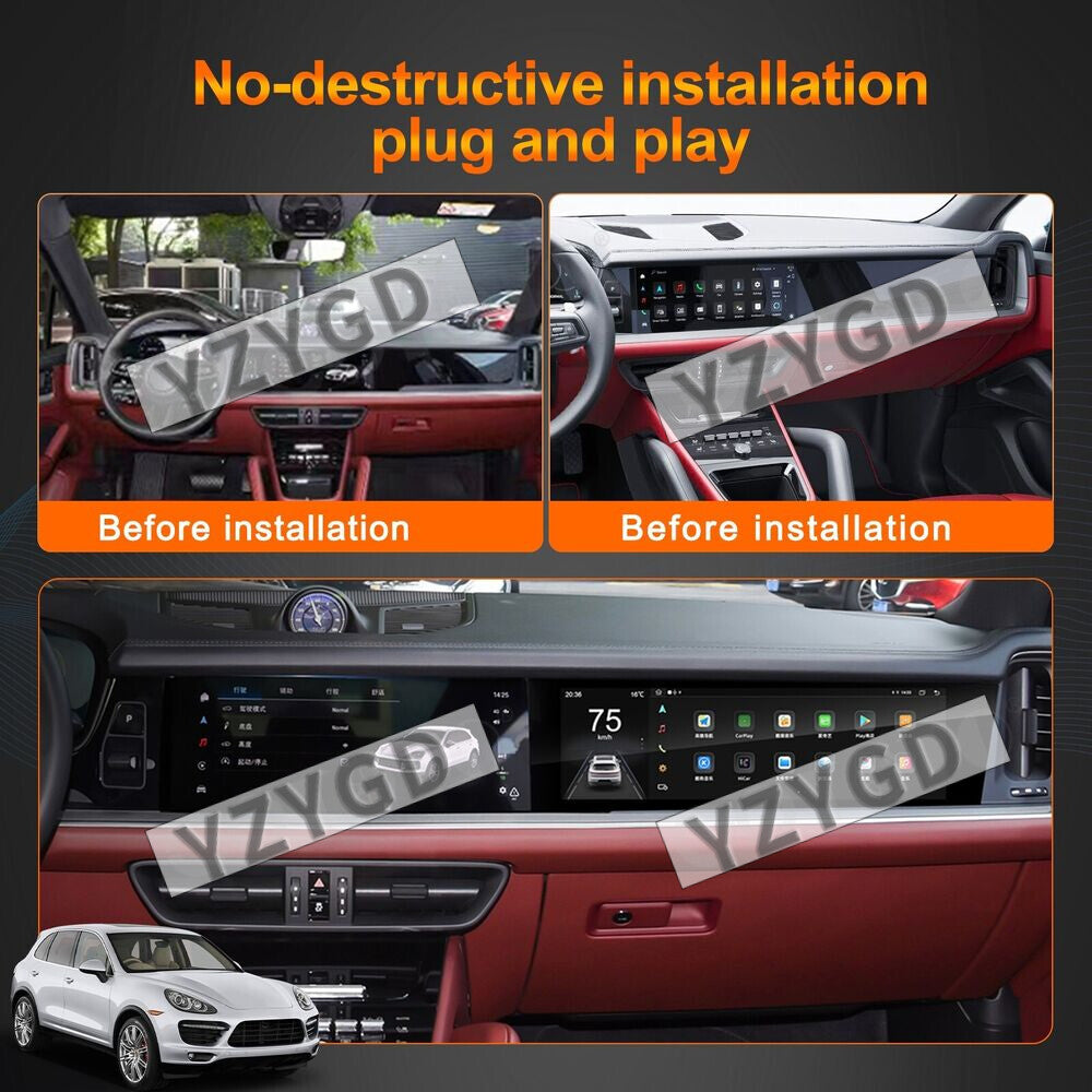 for Porsche for Cayenne 2024 Co-pilot Entertainment Carplay Multimedia Display LHD