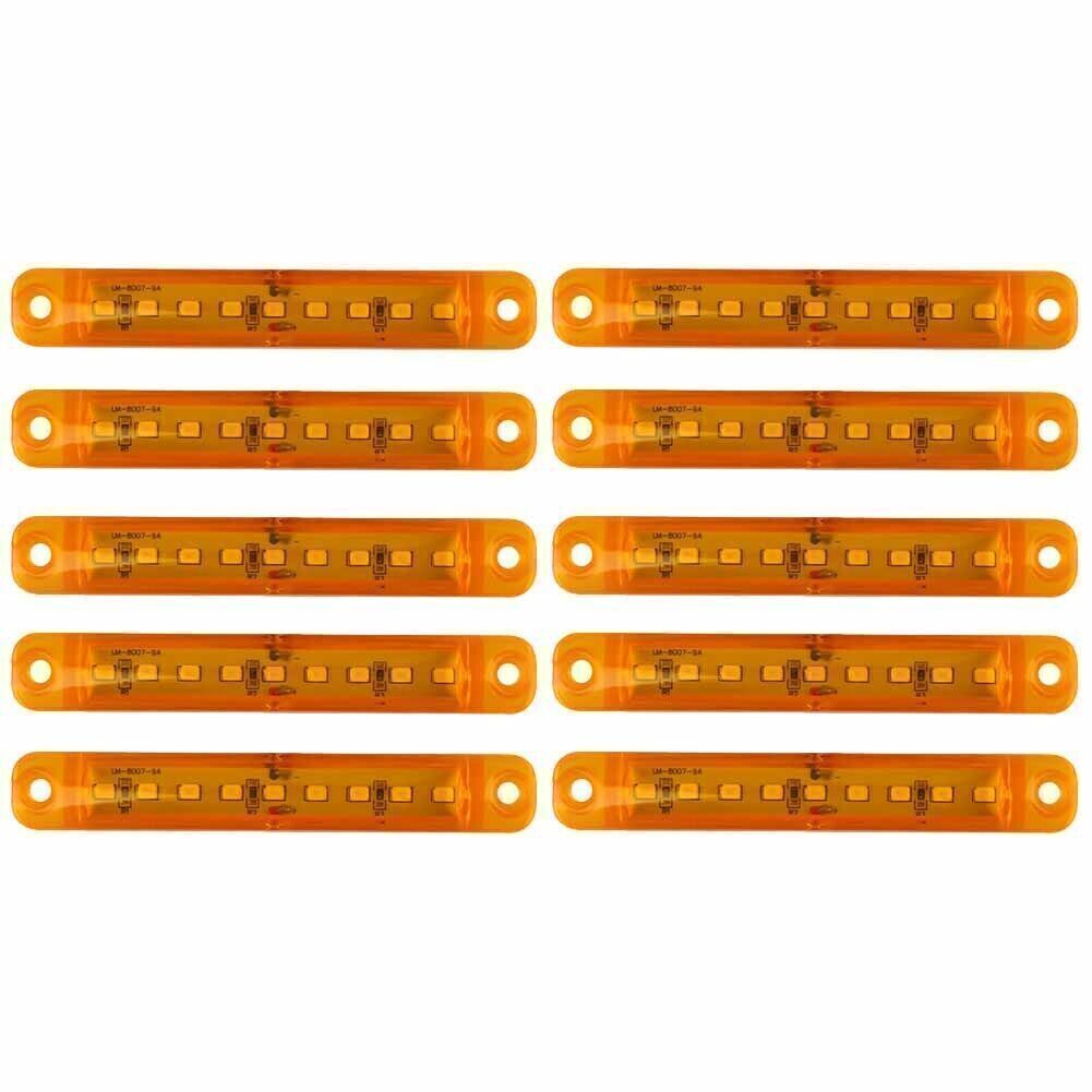 10pcs Amber 9 LED Sealed Side Marker Clearance Light for Car Truck Trailer Lorry