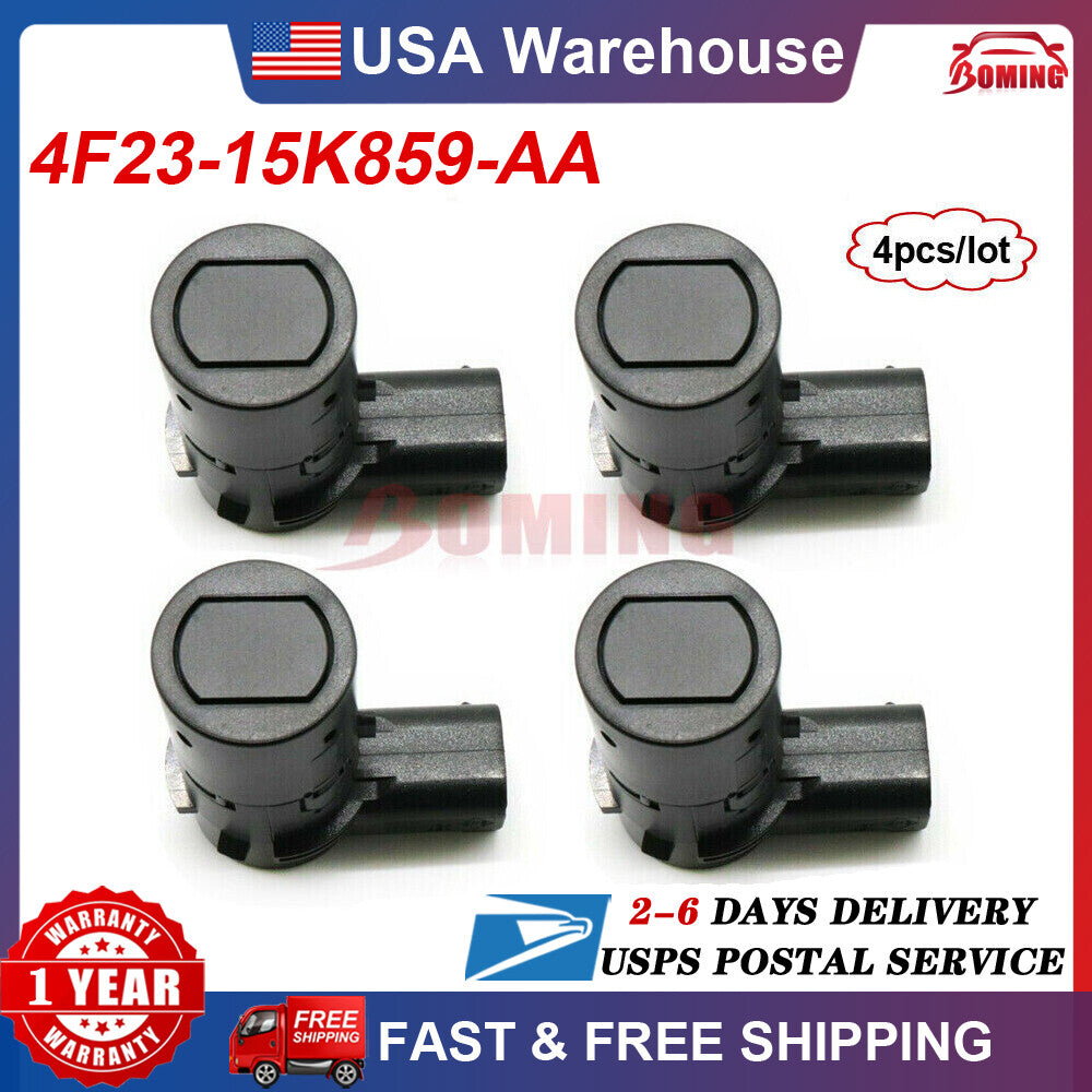 4-pack of new rear PDC parking assist sensors for Ford E150, F-150 Explorer, for Lincoln Mark II, etc.