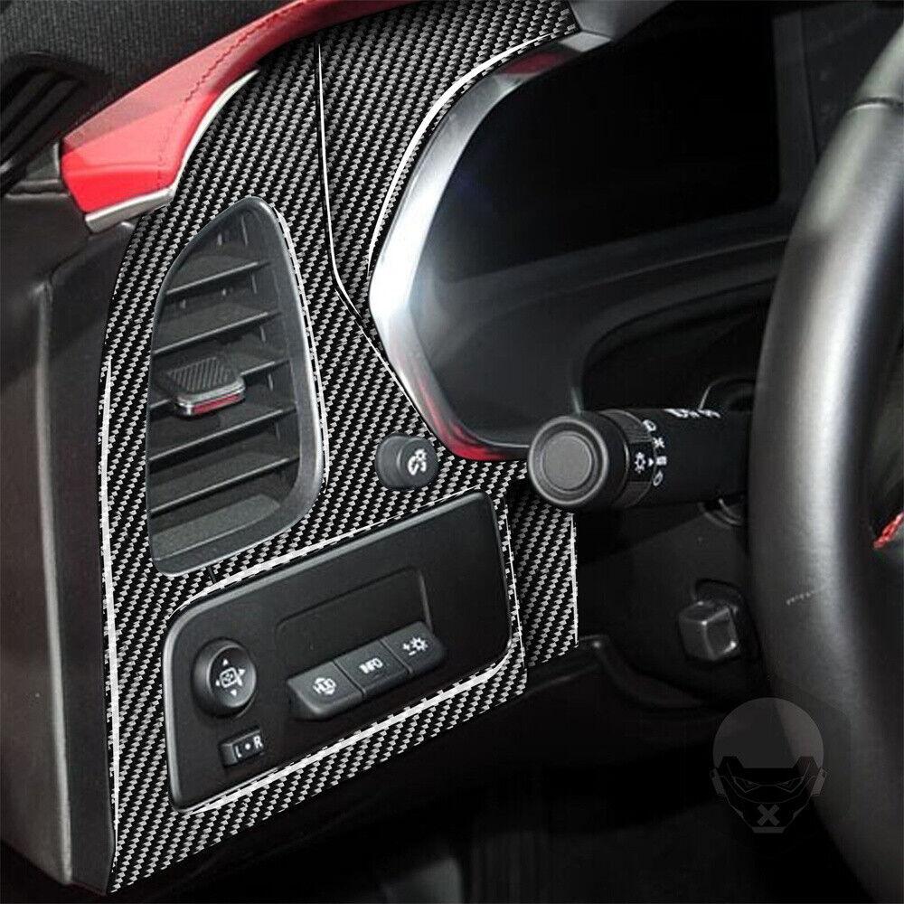 4PCS for Chevrolet for Corvette C7 2014-19 Carbon Fiber Air Vent Outlet Panel Cover
