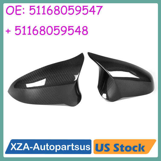 Carbon Fiber Add-on Side Rear Mirror Cover Cap for BMW 2015-19 F82 M4 F80 M3 New