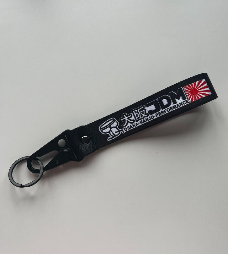 Car keychain/key ring with lanyard, car accessories, Osaka black for Mazda