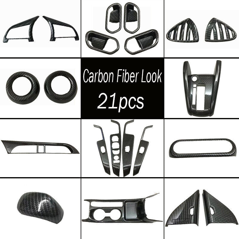 for Nissan Kicks 2018-2020 Carbon Fiber ABS Car Interior Kit Decor Trim 21P