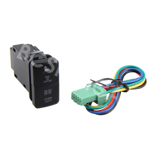Car Light Bar Push Switch Connector Button W/Cable Fit for TOYOTA RAV4 2006-2011