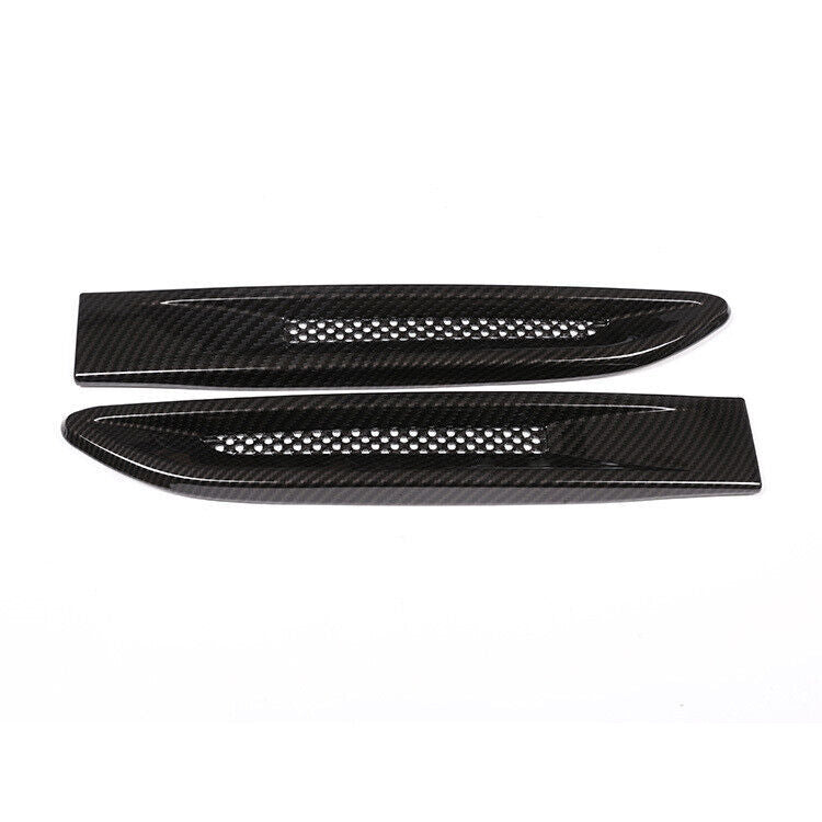 Pair for Jaguar XE F-Pace Carbon stripe Side Fender Air Vent Outlet Grille Trim