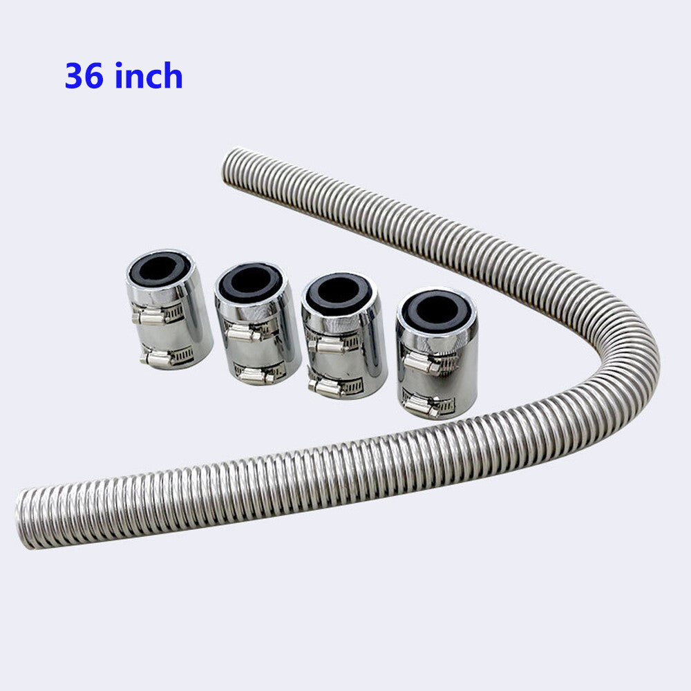 36-inch universal stainless steel radiator flexible cooling water hose kit with cap