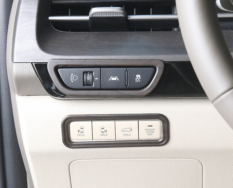 Car Center ConsoleHeadlight Button Frame for Kia Carnival 2022-2023 Wood Grain