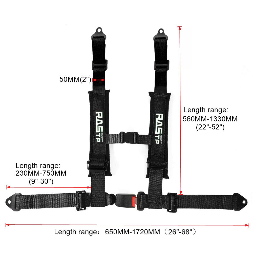 2 4-Point Harness Quick Release Safety for Seat Belt+Shoulder Pads for KTM Go-Kart