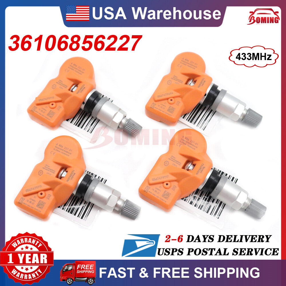 4x New 36106856227 for BMW X3 X5 Z4 for MINI Cooper TIRE PRESSURE SENSOR TPMS 433MHz