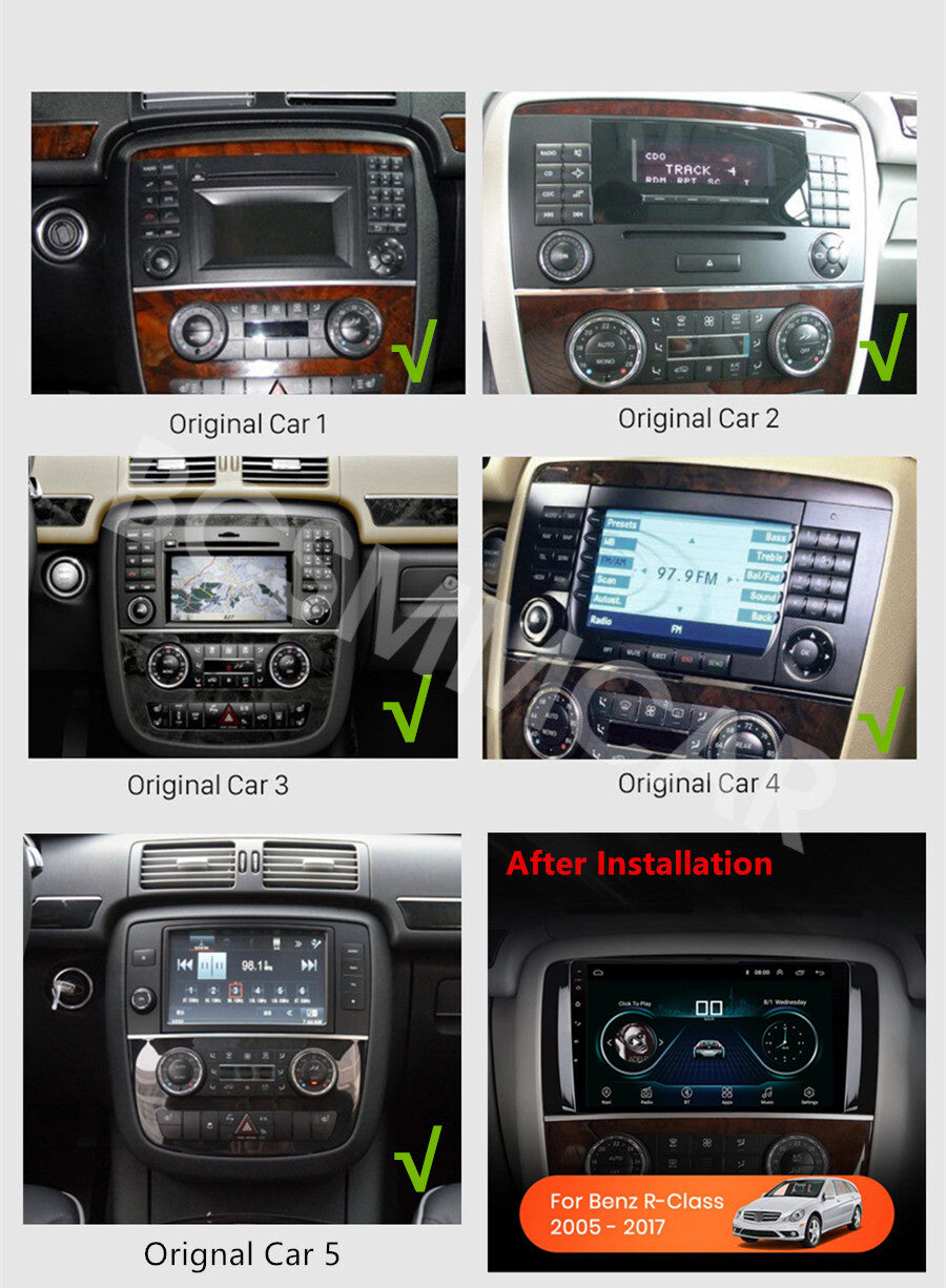 Android 13 Car Stereo For Carplay Fit for Mercedes Benz R-Class W251 2005-2017