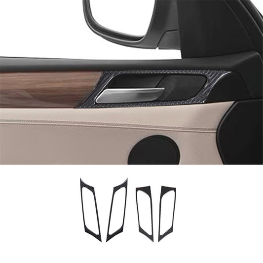 4Pcs Carbon Fiber Door Handle Frame Cover Trim for BMW X3 F25 X4 F26 2011-2017
