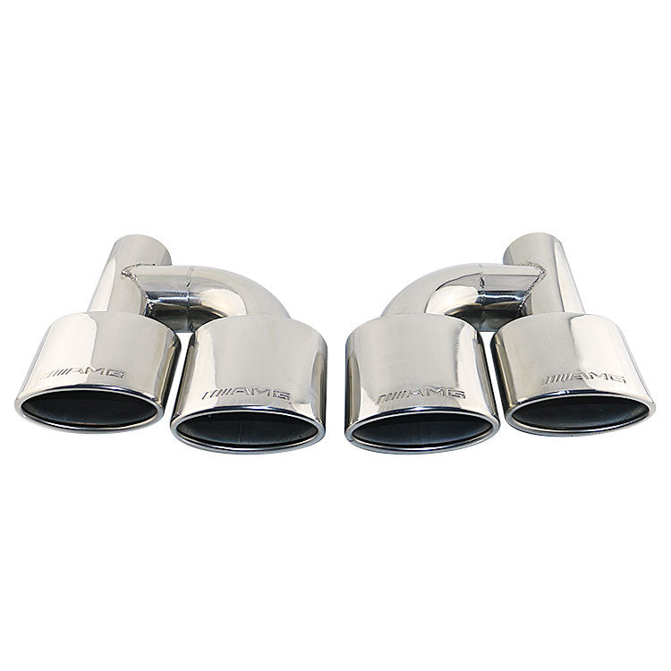 Pair 2.5'' ID Engraved AMG Dual Oval Exhaust End Tip for Mercedes-Benz C-class