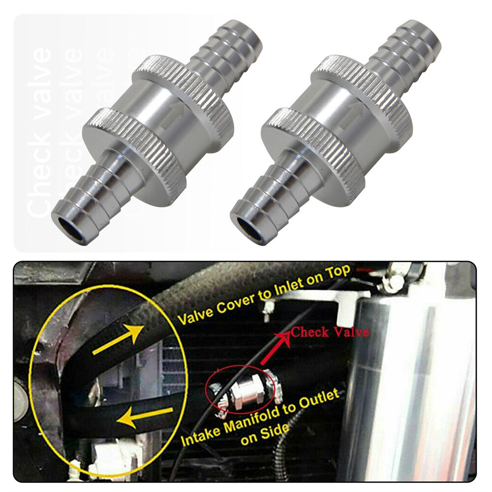 2PCS Aluminium 10mm 3/8 Non Return Check Valve One Way Petrol Fuel Diesel Water