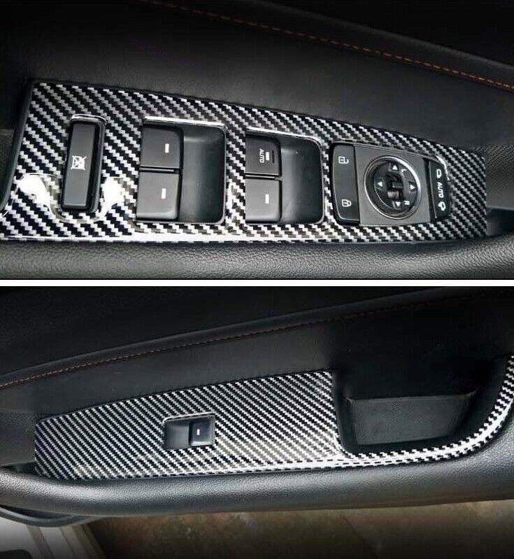 4pcs Fit for Hyundai Sonata 2015-2018 2019 Carbon Fiber Window Lift Panel Switch