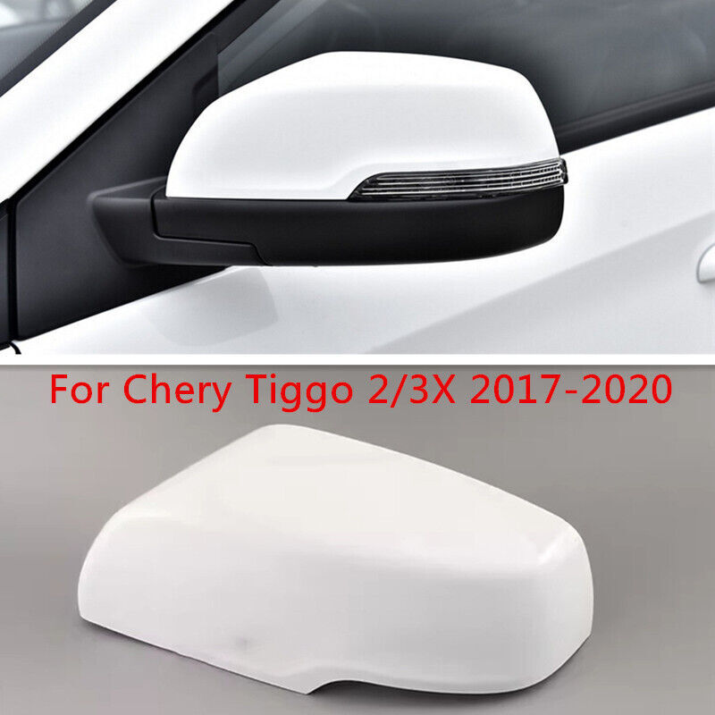 White Left Rearview Door Mirror Shell Cover Cap for Chery Tiggo 2/3X 2017-2020
