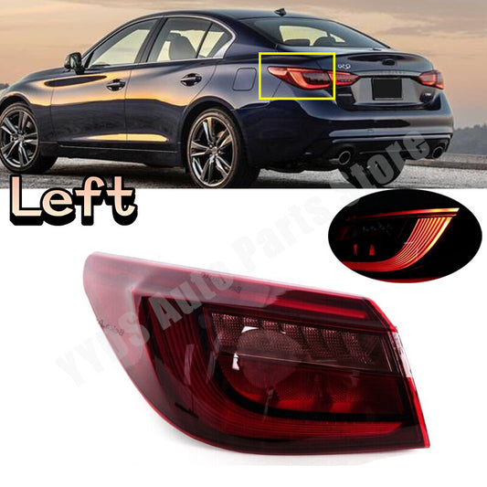 for Infiniti Q50 Q50L 2018-2021 LED Outer Tail Light Assembly Brake Light Left
