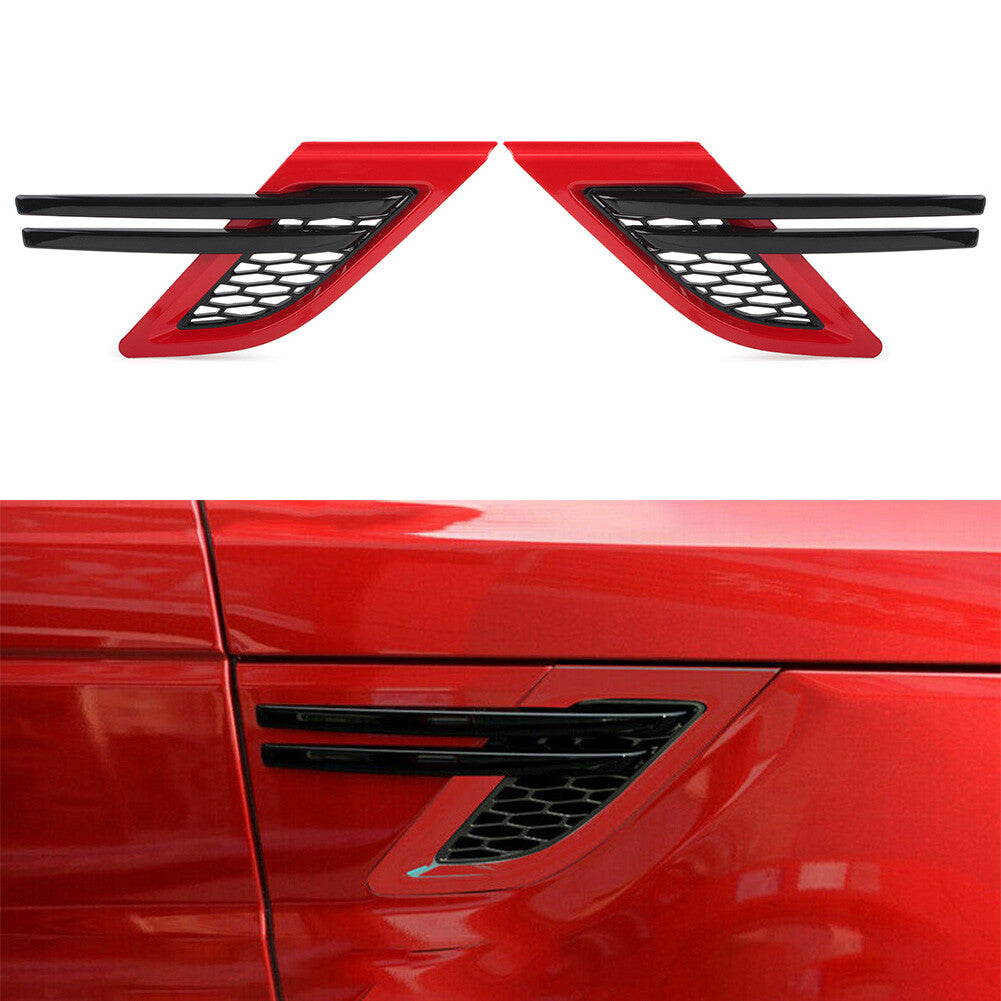 2x Side Fender Mesh Grille Grill for Land Rover for Range Rover Sport 2014-2017 Red