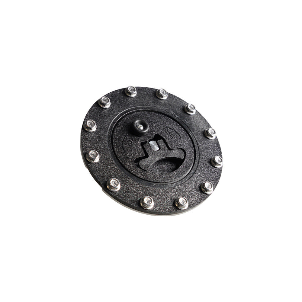Black Billet Aluminum Easy Fill Fuel Cell Gas Cap With 12 Hole Cell Bung Gasket
