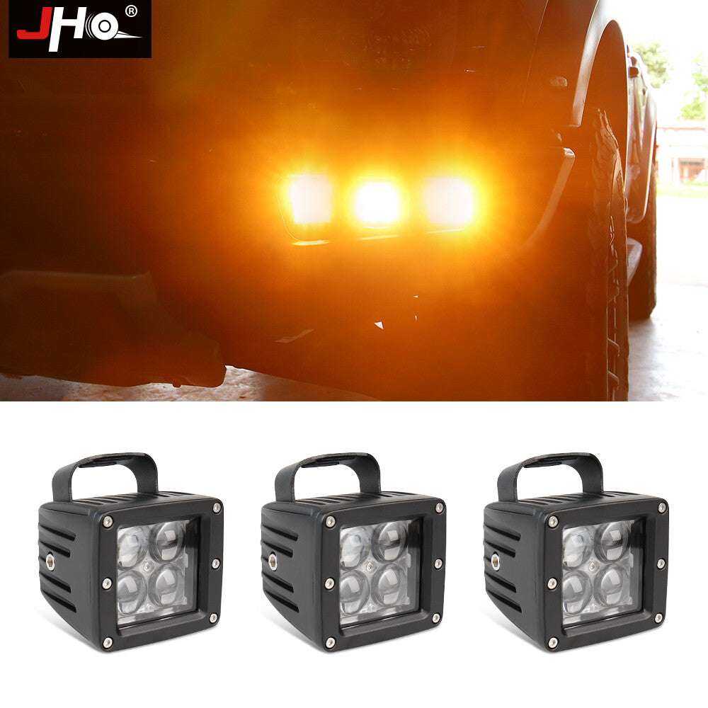 Yellow LED Work Light Bar Spot Flood Pods Fog Lamp for Ford F-150 2017-19
