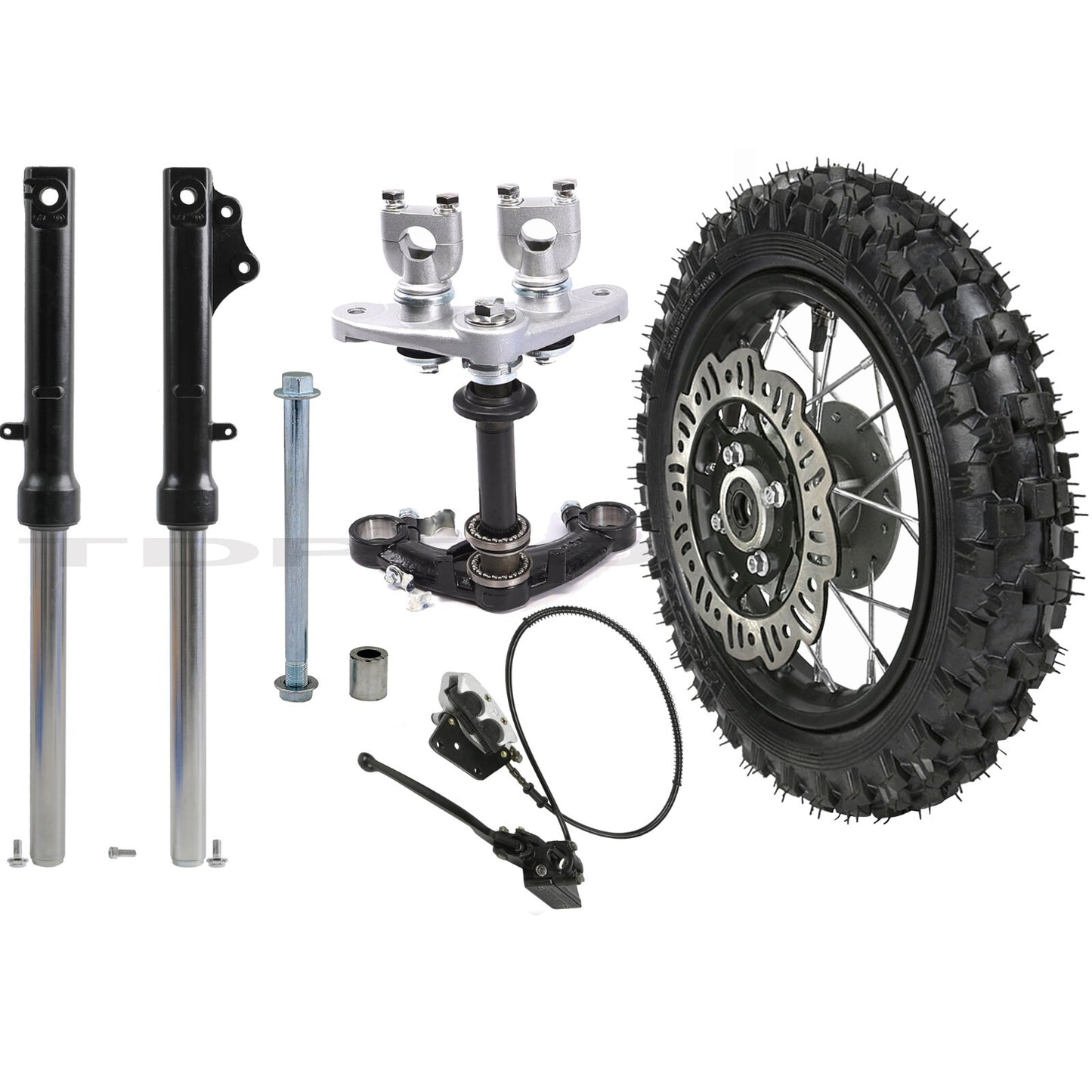 Front fork triple disc brake kit + 10-inch wheels 2.50 - 10 Dirt bike cooler