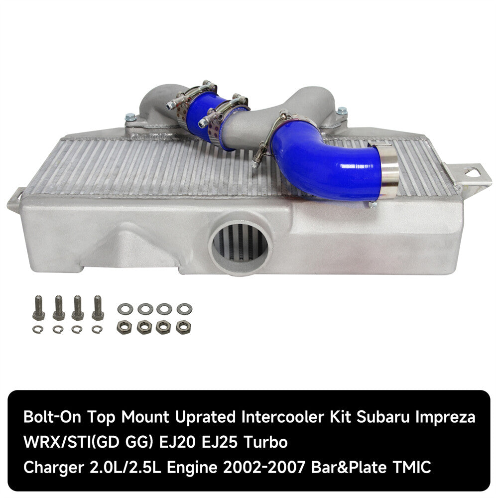 Top Mount Intercooler Kit Y Pipe for Subaru 02-07 Impreza WRX STI EJ20 EJ25 Blue