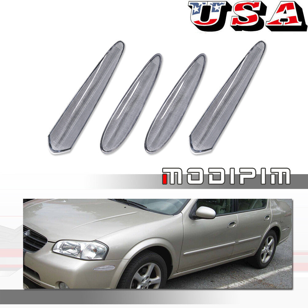 4-Piece Clear FR Bumper Side Marker Light Housing Kit for 00-03 for Nissan Maxima