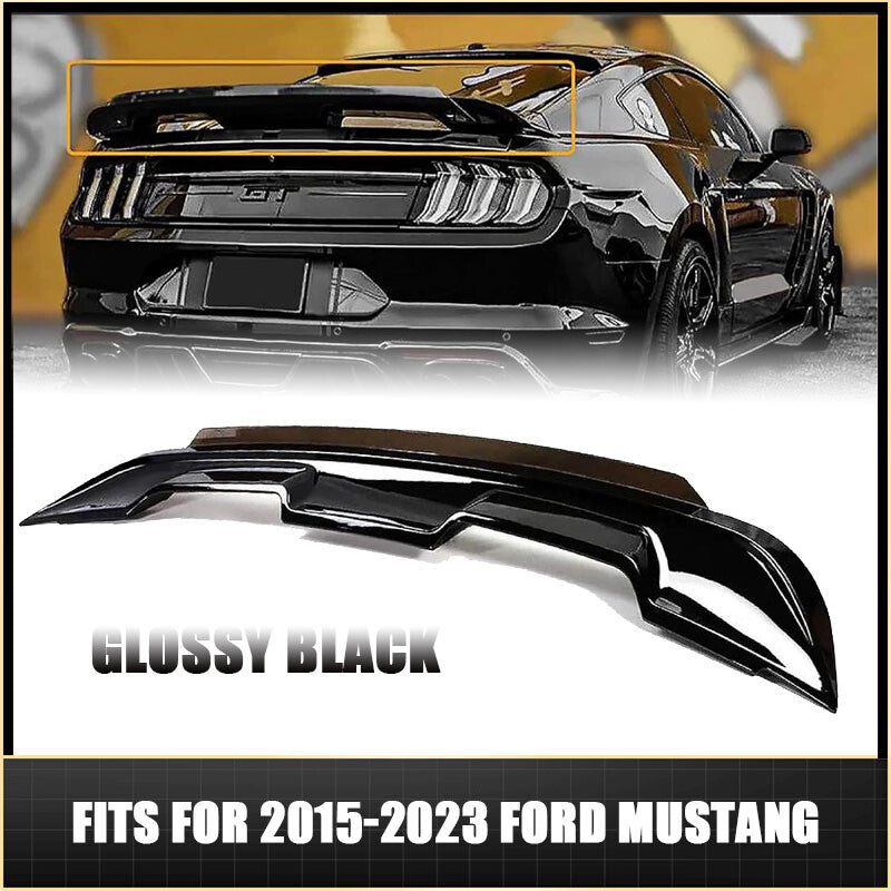 For 2015-2023 for Ford for Mustang GT500 Style Spoiler W/ Smoke Gurney Flap Wicker Bill