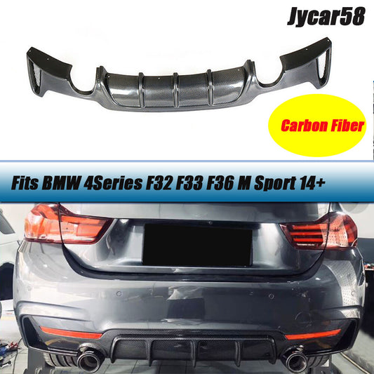 Carbon Fiber Rear Bumper Diffuser Lip Fit for BMW F32 F33 F36 435i M Tech 14-20