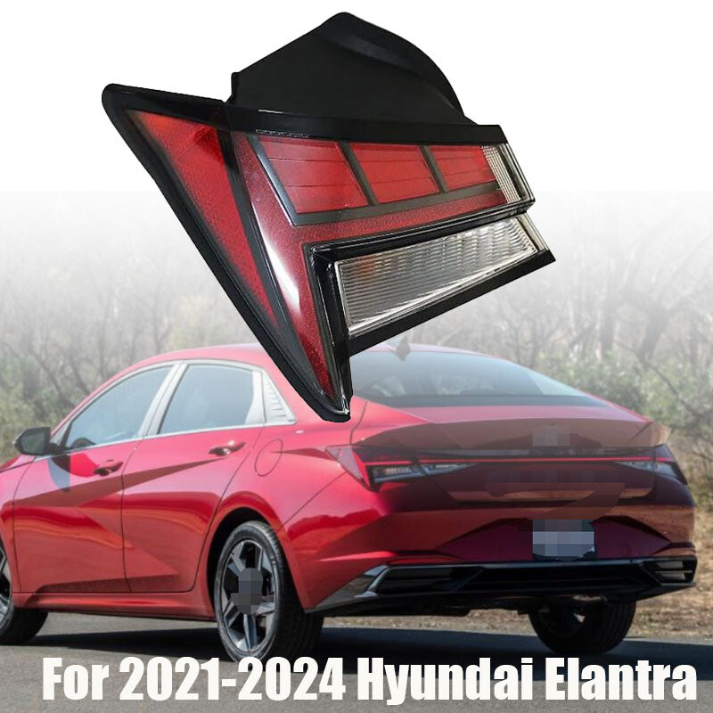 Left LH LED for 2021-2024 for Hyundai for Elantra taillights, brake lights, and outer red lights.