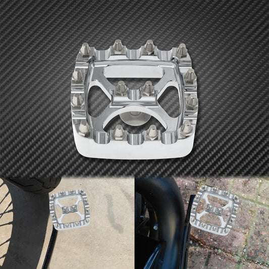 Chrome MX Style Brake Pedal Pad Fit for Harley Dyna 93-17 Softail FX 84-17 XL 14
