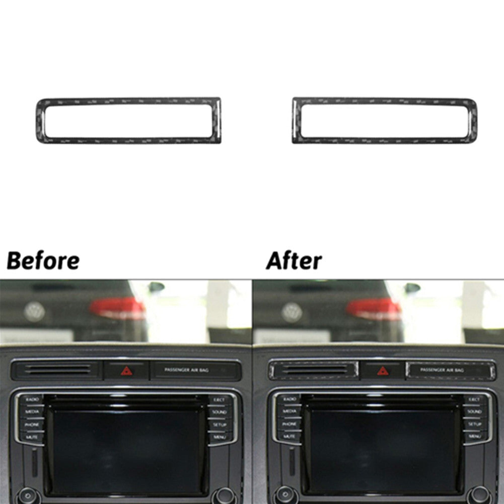 Carbon Fiber Center Control Vent Inner Frame Trim for Volkswagen for Tiguan 2013-17
