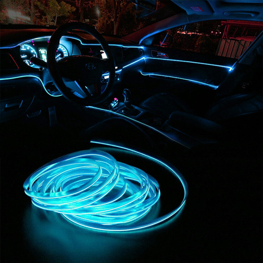 Car Interior LED Neon Lights Decor Atmosphere EL Wire String Strip Lamp 2M